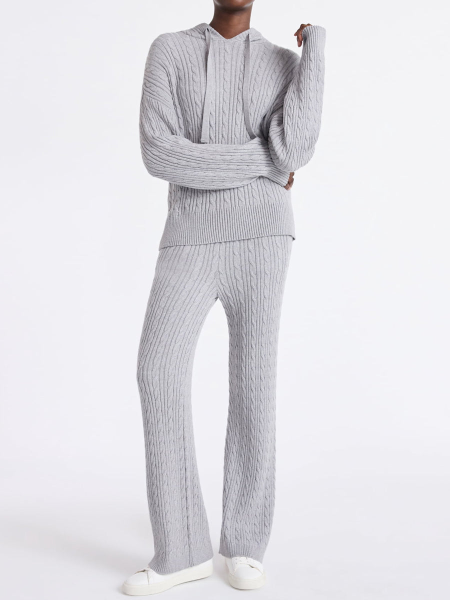 Cable Knit Hoodie Sweater & Pants