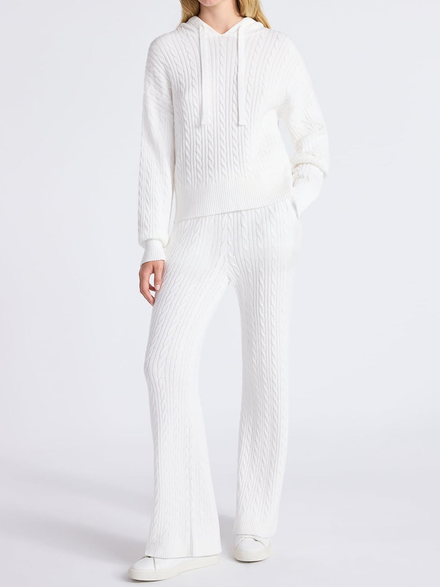 Cable Knit Hoodie Sweater & Pants