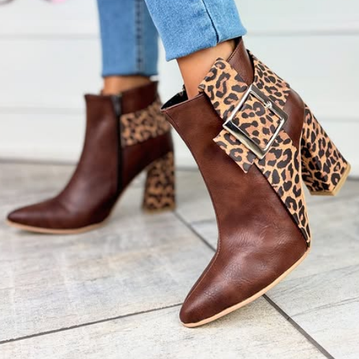 Women's Chic Stitching Thick Heel Boots