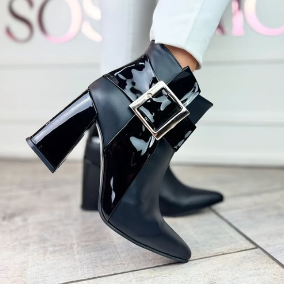 Women's Chic Stitching Thick Heel Boots