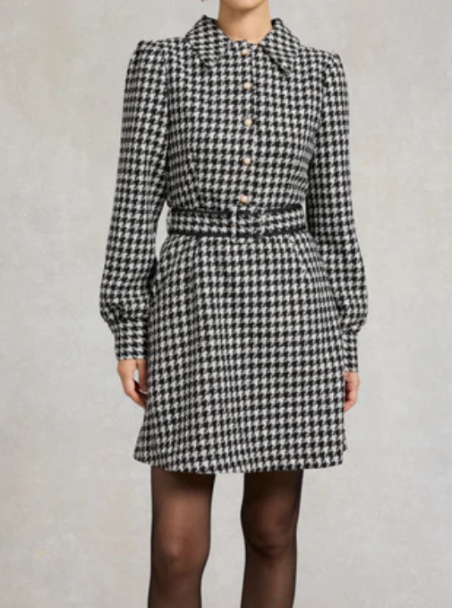 Demure Tweed Mini Dress